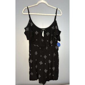 Swimsuits For All Romper Womens 14/16 Embroidered Off‎ Shoulder Swim Cover Up